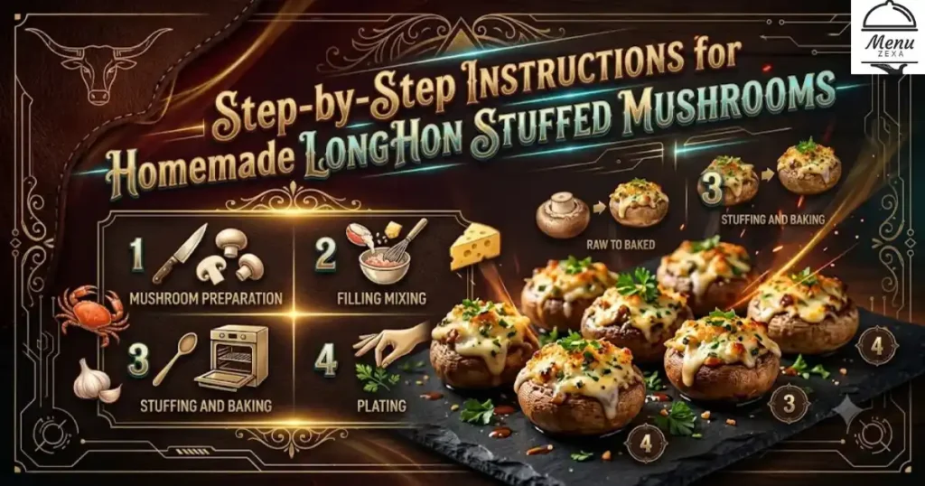 Step-by-Step Instructions for Homemade LongHorn Stuffed Mushrooms