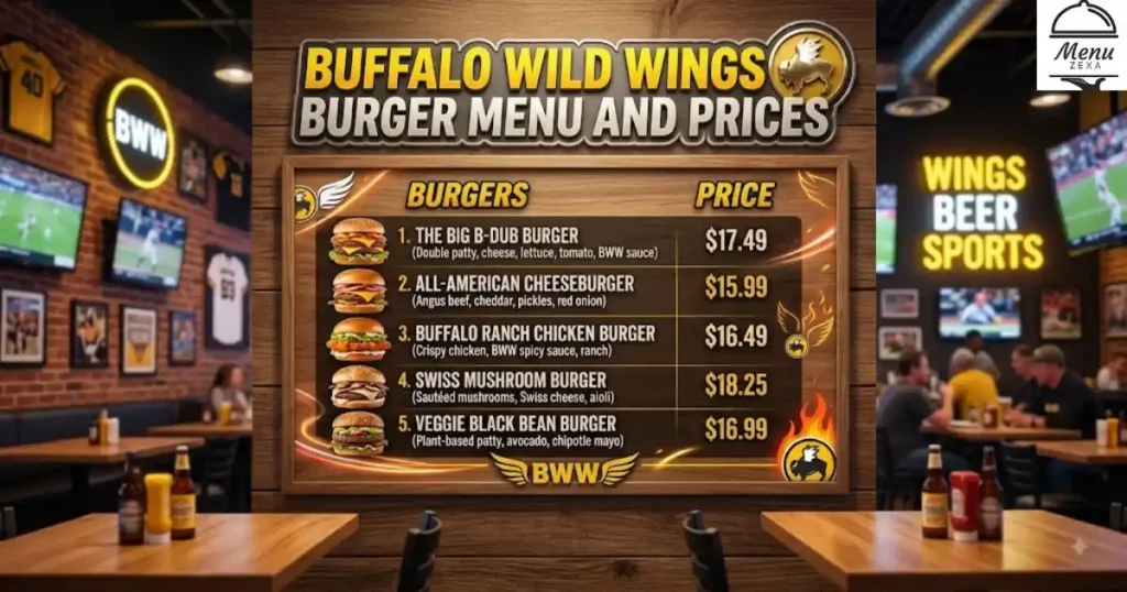 Buffalo Wild Wings Burger Menu and Prices