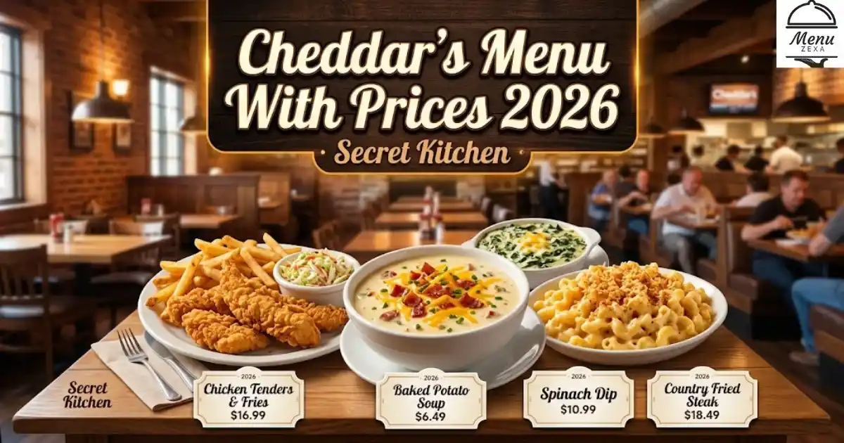 Cheddar's Menu With Prices 2026 I Secret Kitchen