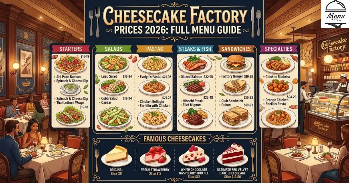 Cheesecake Factory Prices 2026: Full Menu Guide