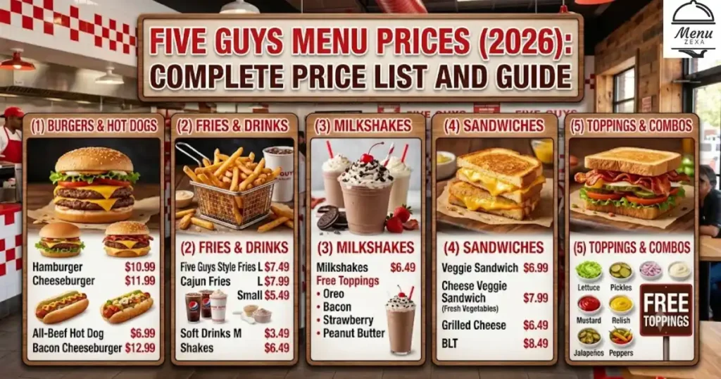 Five Guys Menu Prices (2026): Complete Price List and Guide