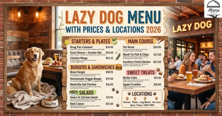 Lazy Dog Menu With Prices & Locations 2026
