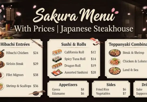 Sakura Menu With Prices | Japanese Steakhouse