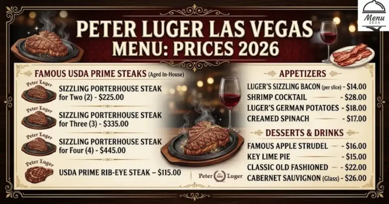 Peter Luger Las Vegas Menu: Prices 2026