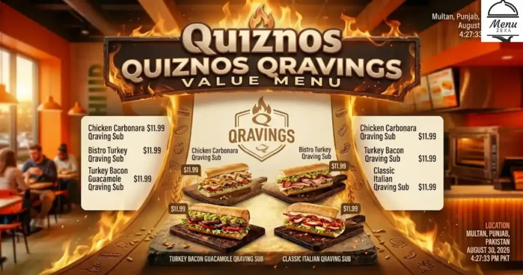 Quiznos Qravings Value Menu