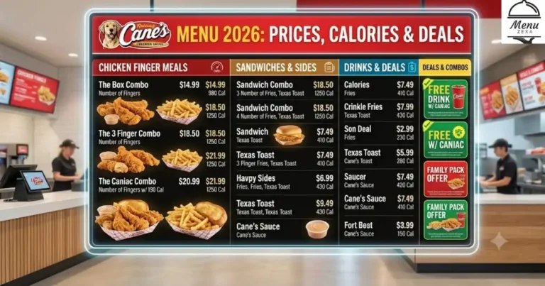 Raising Cane's Prices Menu 2026: Calories & Deals