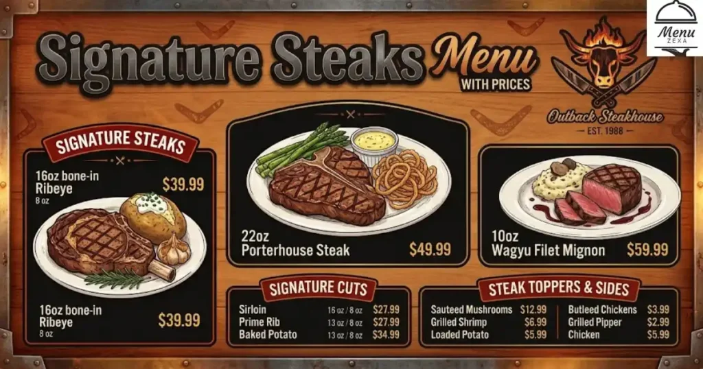 Signature Steaks Menu With Prices