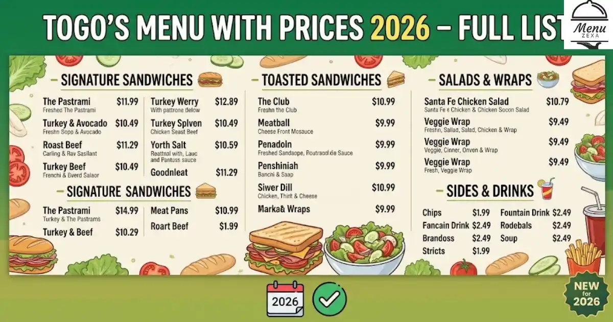 Togo's Menu With Prices 2026 – Full List