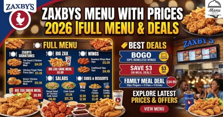 Zaxbys Menu With Prices 2026 |Full Menu & Deals