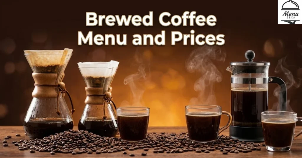 Brewed Coffee Menu and Prices