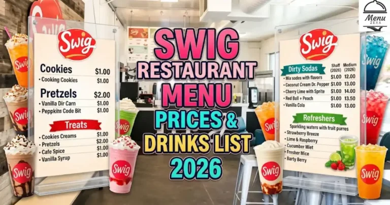 Swig Restaurant Menu Prices & Drinks List 2026