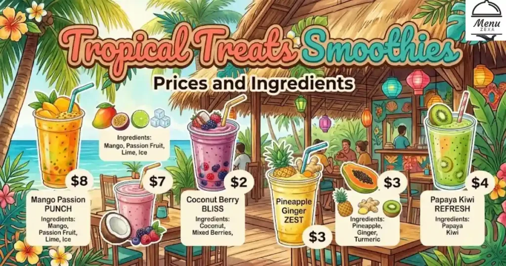 Tropical Treats Smoothies: Prices and Ingredients