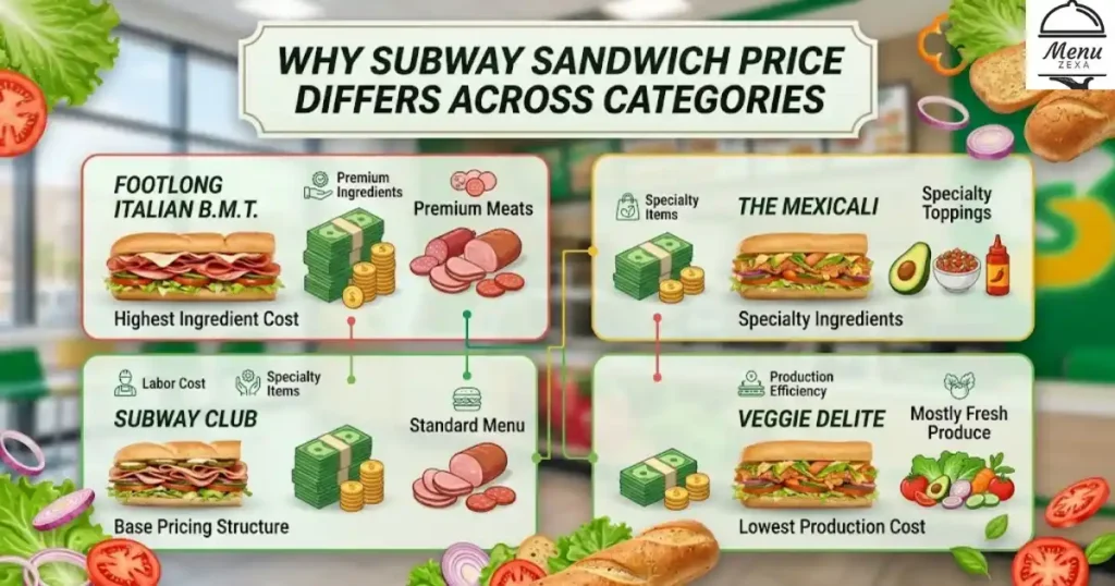 Why Subway Sandwich Price Differs Across Categories
