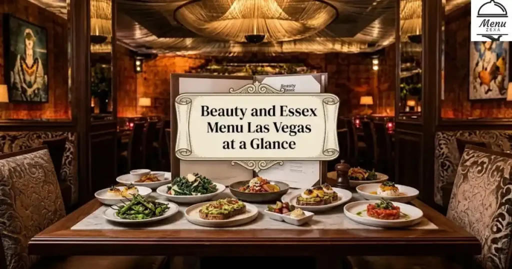 Beauty and Essex Menu Las Vegas at a Glance