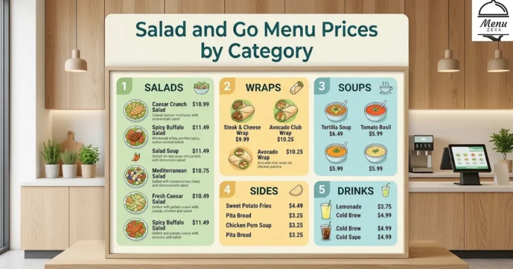 Salad and Go Menu Prices by Category