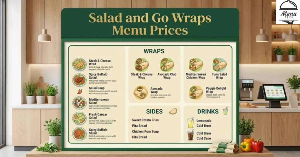 Salad and Go Wraps Menu Prices