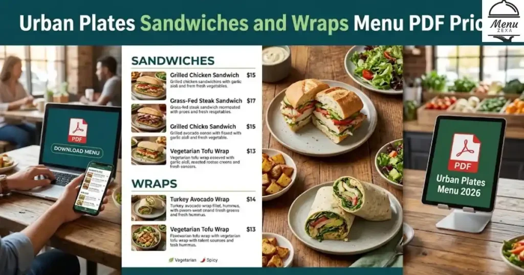 Urban Plates Sandwiches and Wraps Menu PDF Prices