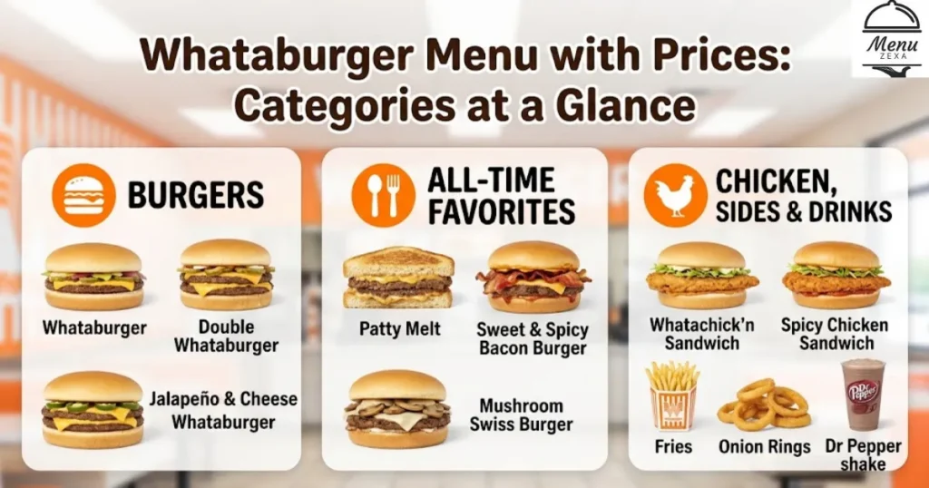 Whataburger Menu with Prices: Categories at a Glance